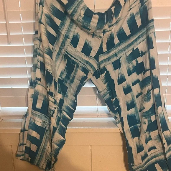 Women's Teal and White Pajama set - Picture 4 of 4